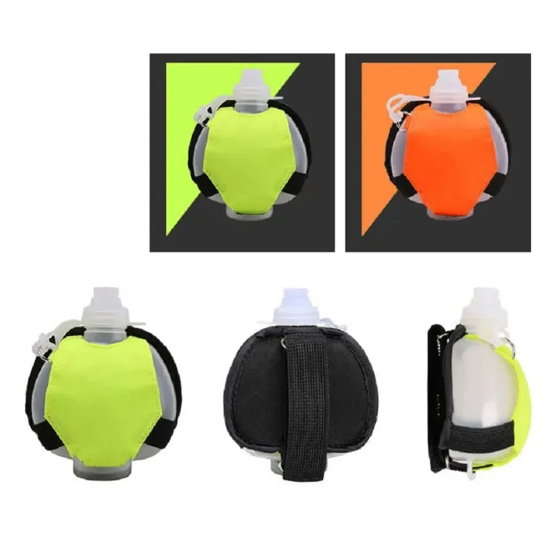 Mini Outdoor Sports Silicone Folding Water Bottle for Wrist Portable Cycling Climbing Running Gym Soft Hand-Held Water Bottle